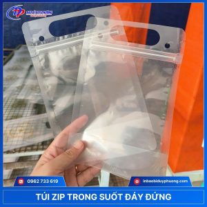 tui zip trong suot day dung