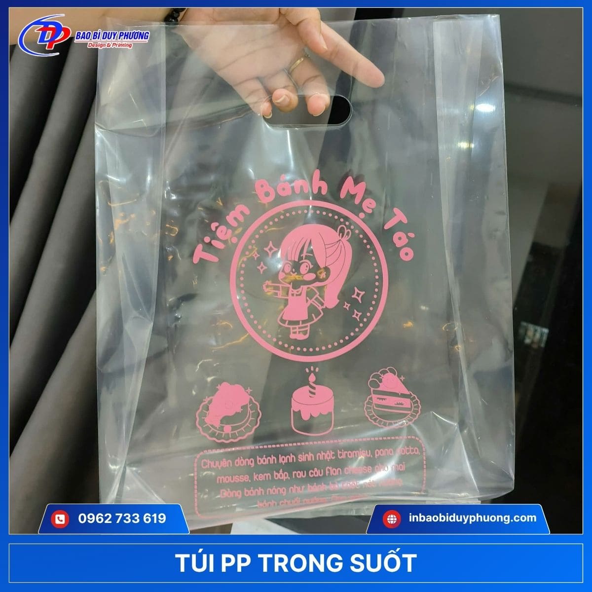in túi pp nilong hột xoài trong suốt