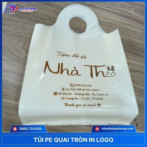 Túi quai tròn in tên thương hiệu đựng quần áo Quận 4