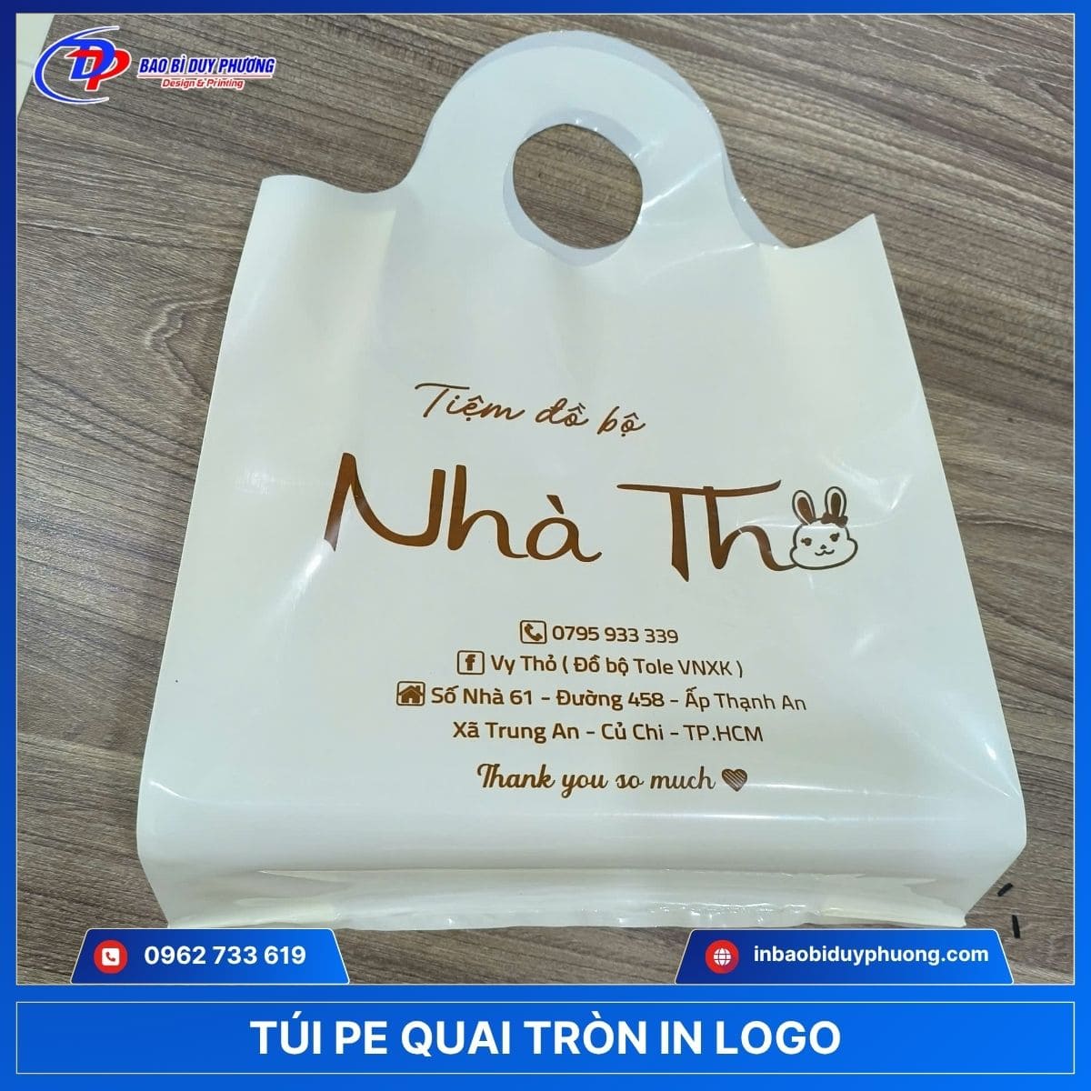 mẫu túi quai tròn in theo yêu cầu