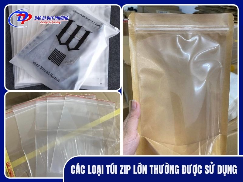 các loại túi zipper size to phổ biến