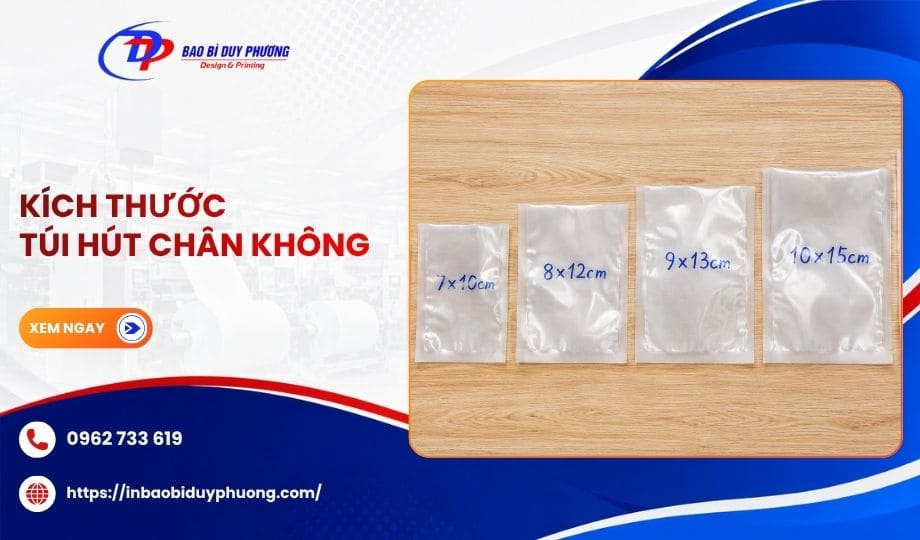 kích thước túi hút chân không