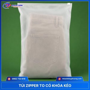 túi zipper khóa kéo size to