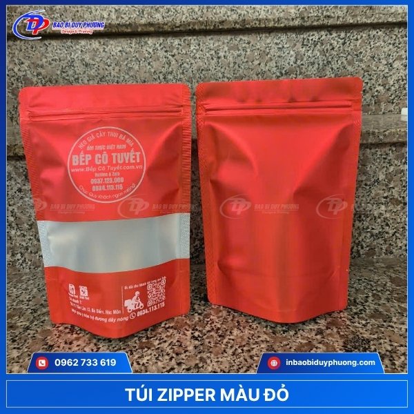 Túi zipper màu đỏ