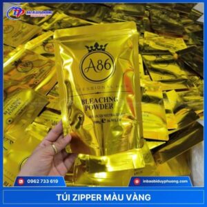 Túi zipper màu vàng
