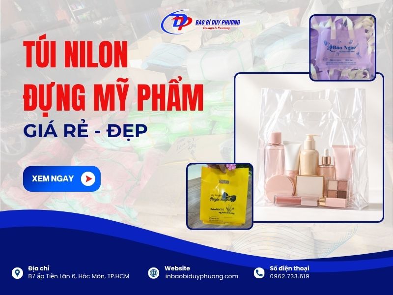 bao bì bi lông đựng mỹ phẩm in logo
