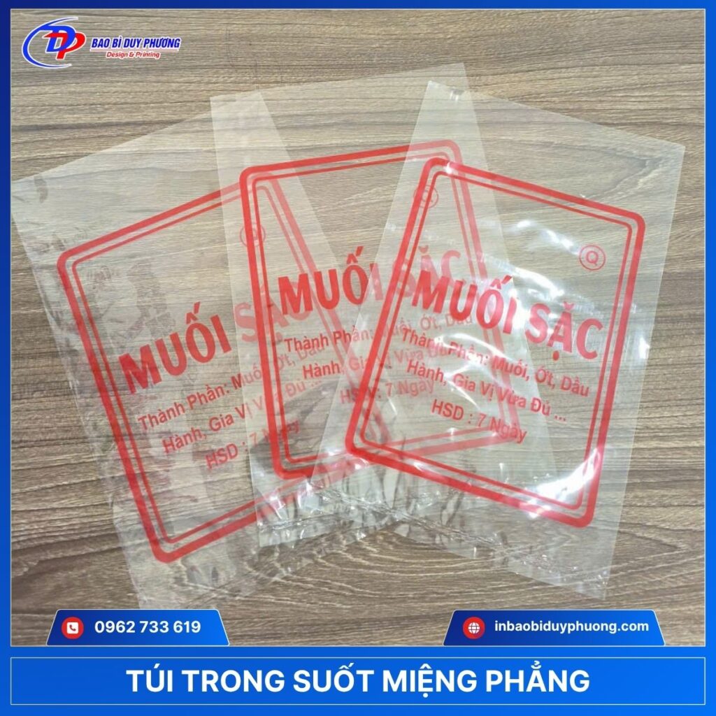 Túi ni lông trong suốt miệng phẳng 