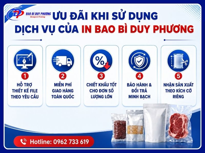 Những ưu đãi khi sử dụng dịch vụ của In Bao Bì Duy Phương
