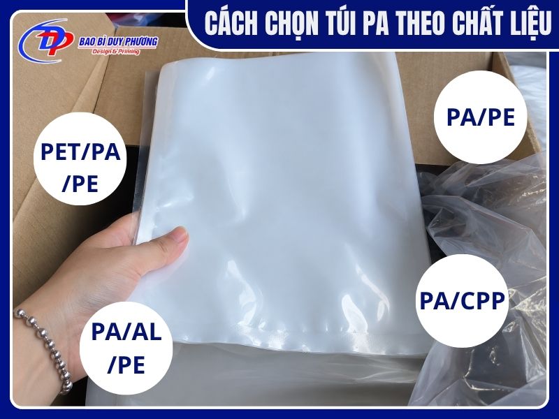 Cách chọn túi PA theo chất liệu